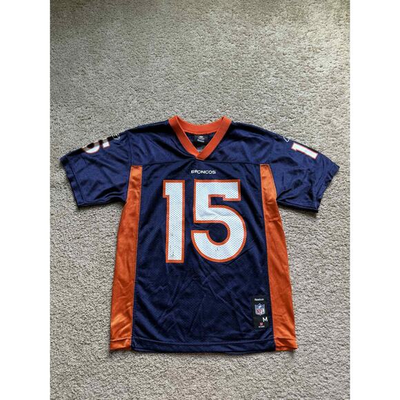 Vintage Reebok x NFL Denver Broncos Tim Tebow #15 Game Jersey Blue Youth Medium - Picture 1 of 9